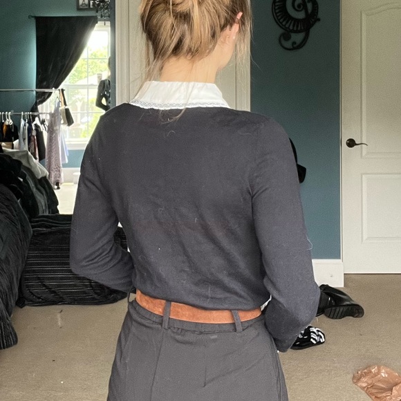 Black Talbots sweater with white collar - Picture 3 of 3